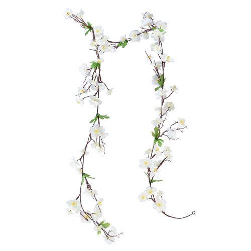 Floristik24 Ghirlanda di fiori ghirlanda di fiori artificiali fiori bianchi 160 cm