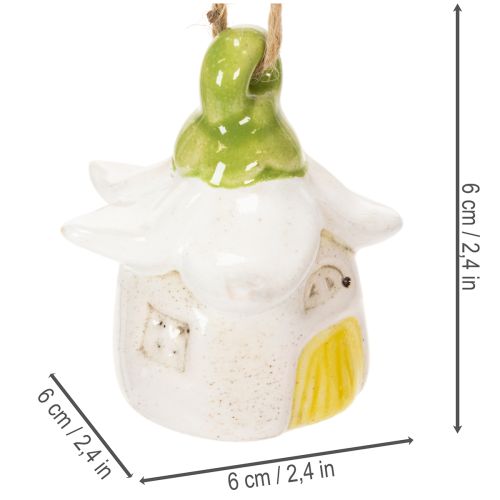 Prodotto Decorazione da appendere, fiore in ceramica, casa delle fate come decorazione da appendere, 6 cm, 6 pezzi