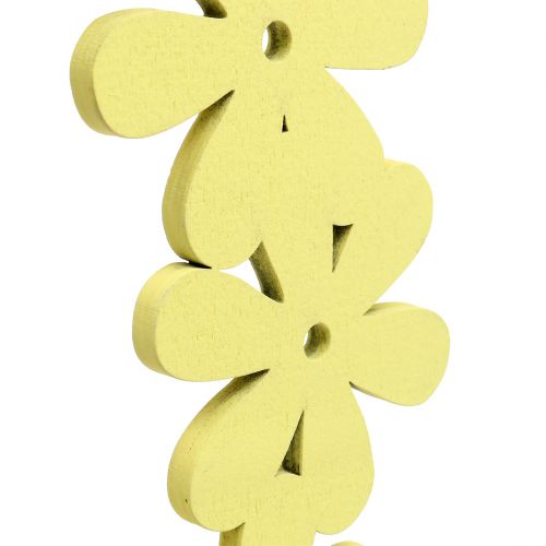 Floristik24 Ghirlanda di fiori in legno giallo Ø35cm 1pz