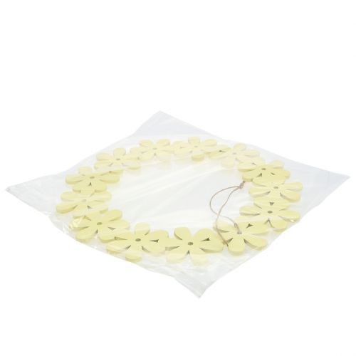 Floristik24 Ghirlanda di fiori in legno giallo Ø35cm 1pz