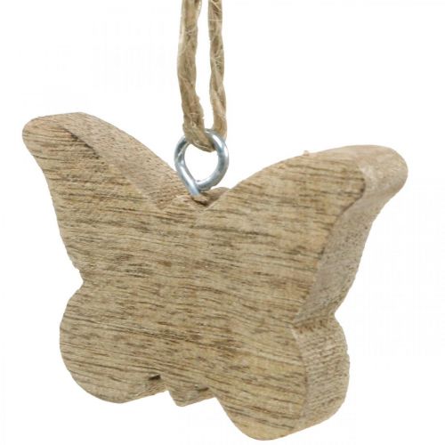 Prodotto Ciondolo in legno, cuore farfalla fiore, decoro primaverile naturale H5.5/4cm 12 pezzi