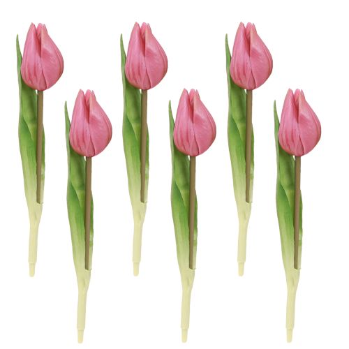 Prodotto Decorazione floreale Tulipani Fiori artificiali Viola 20cm 6 pezzi