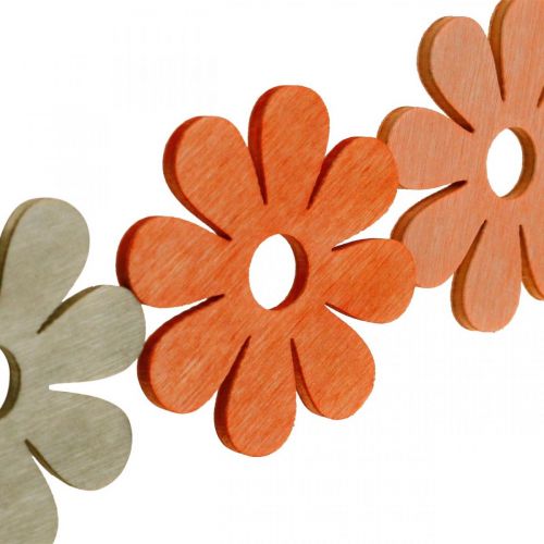 Prodotto Fiori da spargere arancio, albicocca, marrone per decorazioni sparse in legno 72 pz