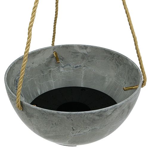 Floristik24 Cesto di fiori "Fiona" Ø25cm H12cm grigio