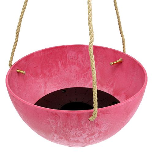 Floristik24 Cesto di fiori "Fiona" Ø25cm H12cm rosa