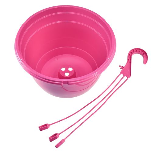 Prodotto Vaso per piante rosa cesto sospeso con fori Ø25cm H50cm