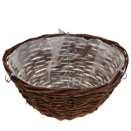 Prodotto Cesto di fiori cesto sospeso marrone cesto appeso cesto per piante Ø34cm