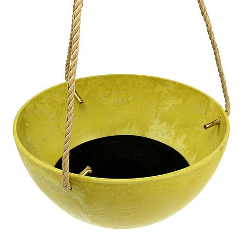 Floristik24 Cesto di fiori sospeso Fiona Ø25cm H12cm Limone