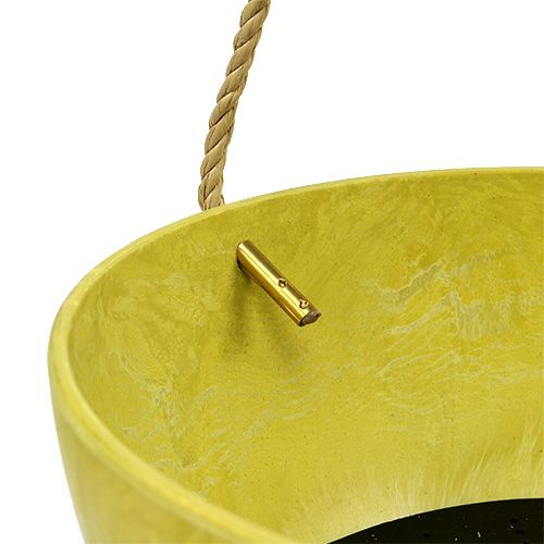 Floristik24 Cesto di fiori sospeso Fiona Ø25cm H12cm Limone