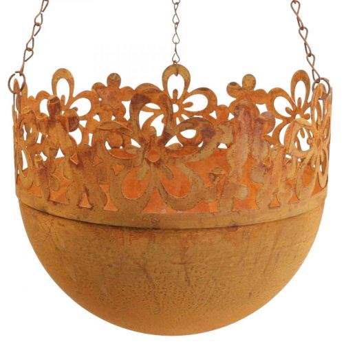 Prodotto Cesto appeso decorazione metallo ruggine decorazione sospesa Ø20cm H16cm