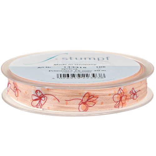 Prodotto Nastro floreale regalo primaverile nastro albicocca pastello 15mm 20m