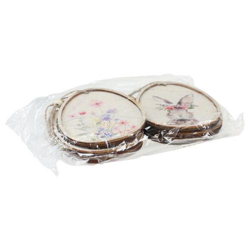Prodotto Quadro fiore coniglietto nell&#39;uovo Decorazione uova di Pasqua in legno 9,5×12 cm 6 pz