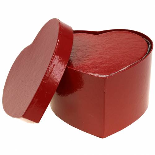 Floristik24 Fioriera cuore rosso 14 / 16cm set di 2