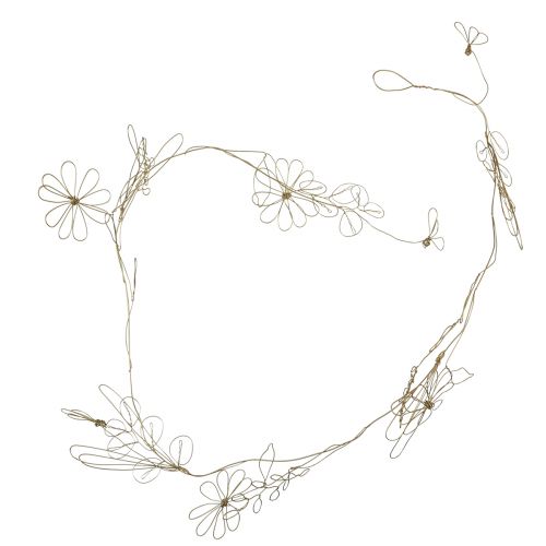 Prodotto Ghirlanda di fiori Appendiabiti decorativa in metallo motivo dorato prato 110 cm