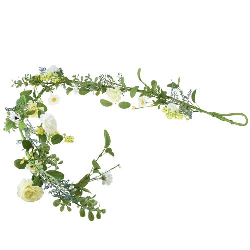 Floristik24 Ghirlanda di fiori artificiali ghirlanda decorativa crema giallo bianco 125 cm