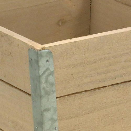 Prodotto Fioriera fioriera in legno shabby chic beige 12,5×14,5×14,5 cm