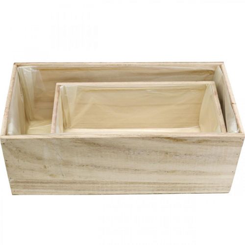 Floristik24 Fioriera fioriera in legno naturale L30/40cm set di 2