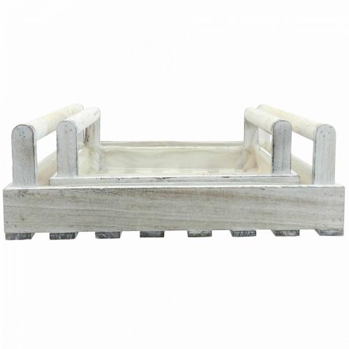 Prodotto Fioriera Shabby Chic fioriera in legno bianco 38/31 cm set da 2