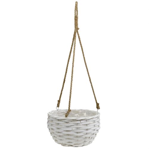 Floristik24 Cesto di fiori da appendere bianco Ø23cm L68cm
