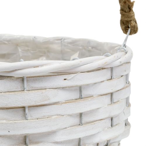 Floristik24 Cesto di fiori da appendere bianco Ø23cm L68cm
