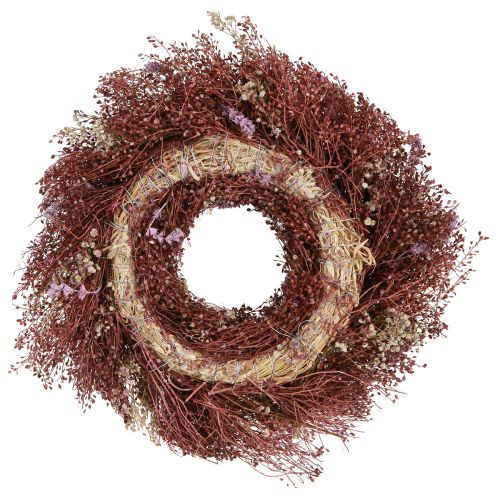 Floristik24 Ghirlanda di fiori Ghirlanda di fiori secchi vino rosso rosa Ø25cm