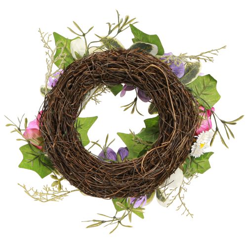 Prodotto Ghirlanda di fiori artificiali Anemoni Margherite Viola Bianco Ø25cm