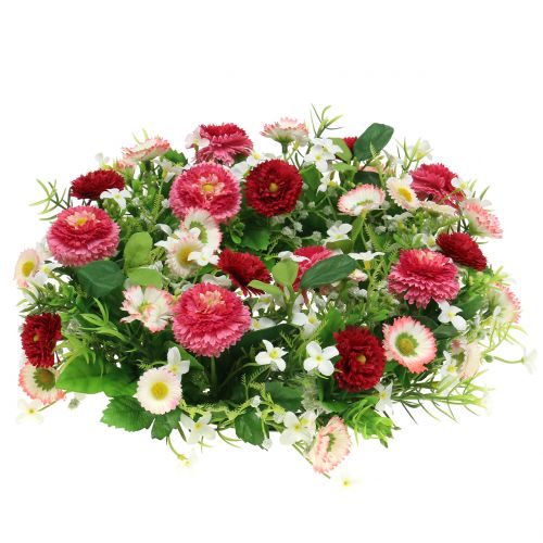 Floristik24 Ghirlanda di fiori con Bellis rosa-bianco Ø30cm