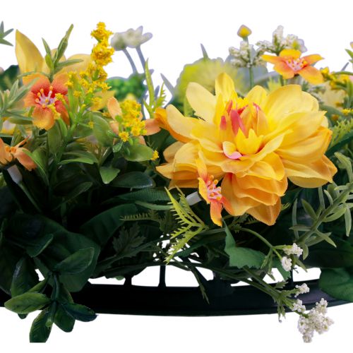 Floristik24 Corona per porta decorazione murale fiori dalie banksia giallo Ø35cm