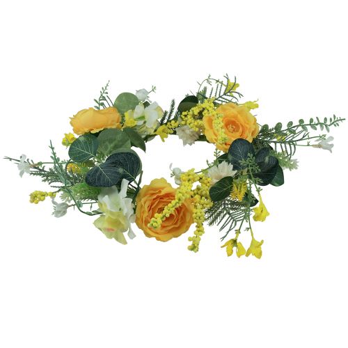 Prodotto Ghirlanda di fiori artificiali Ghirlanda di fiori artificiali giallo bianco 42 cm