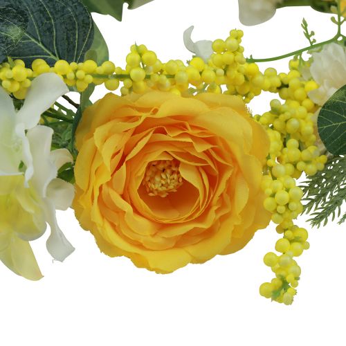 Prodotto Ghirlanda di fiori artificiali Ghirlanda di fiori artificiali giallo bianco 42 cm