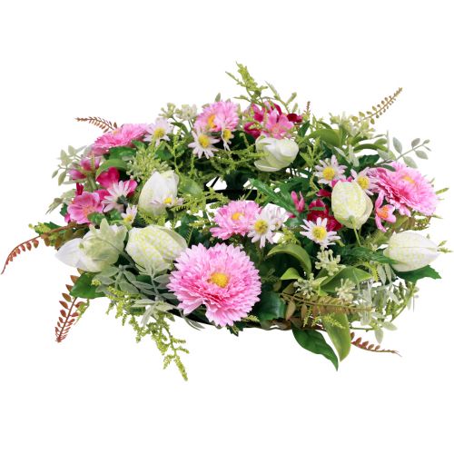 Floristik24 Ghirlanda di fiori corona artificiale per porta primavera estate Ø30cm H9cm