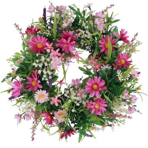 Prodotto Ghirlanda di fiori ghirlanda di porta artificiale rosa viola Ø30cm H10cm