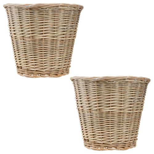Prodotto Cesto portafiori in salice grigio naturale/bianco H26cm 2pz