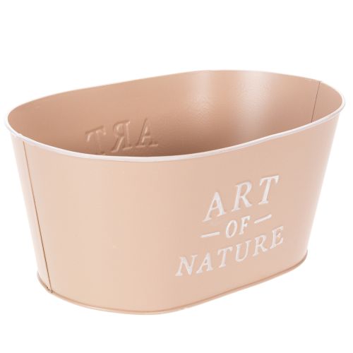 Vaso ovale in zinco, rosa antica, fioriera, 27×18 cm, H12,5 cm | Floristik24.it