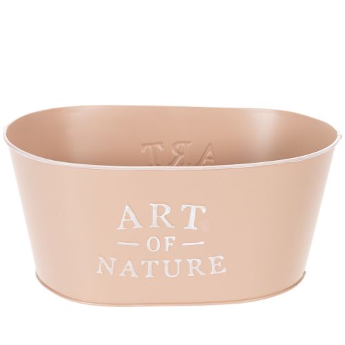 Prodotto Vaso ovale in zinco, rosa antica, fioriera, 27×18 cm, H12,5 cm