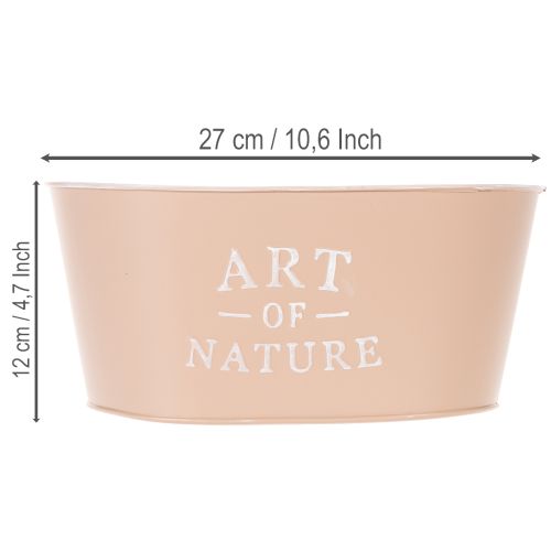 Vaso ovale in zinco, rosa antica, fioriera, 27×18 cm, H12,5 cm | Floristik24.it