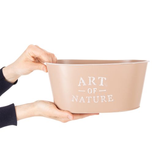 Vaso ovale in zinco, rosa antica, fioriera, 27×18 cm, H12,5 cm | Floristik24.it