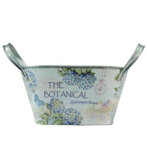 Prodotto Portafiori con manici ortensie in metallo 26×13×14,5cm