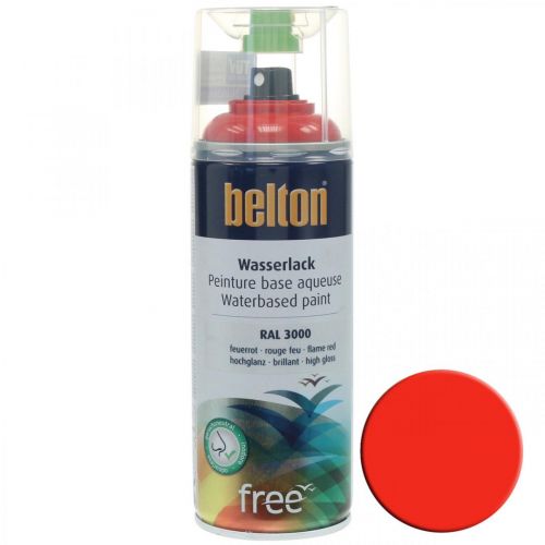 Vernice spray ad acqua senza Belton, colore rosso brillante, spray rosso fuoco, 400 ml