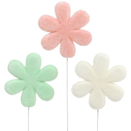 Floristik24 Spina fiore pastello Ø8,5cm 12 pezzi