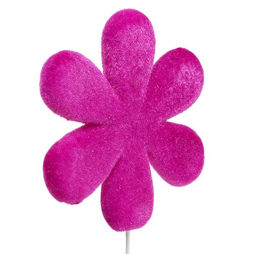 Spina fiore floccato Ø8,5cm 8 pezzi