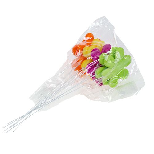 Prodotto Fiore stecco fiore colorato floccato Ø8,5cm 8 pz