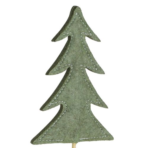 Prodotto Tappo fiore in feltro decorazione albero di Natale verde 11x3,5 cm 6 pz