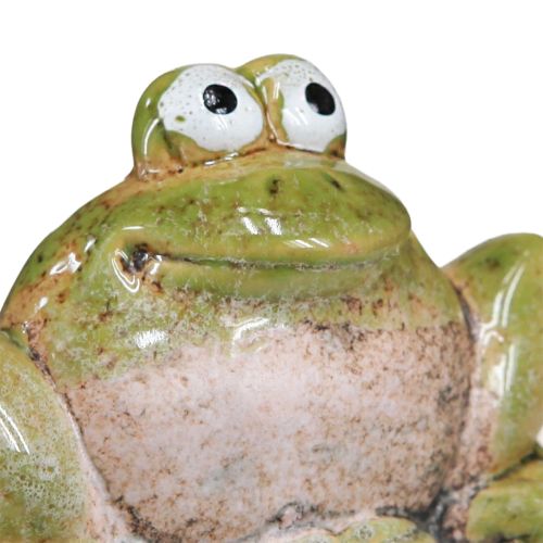 Prodotto Tappo fiore rana ceramica verde marrone 6x4x4,5 cm 4 pz