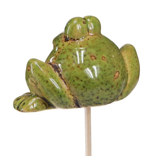 Prodotto Tappo fiore rana ceramica verde marrone 6x4x4,5 cm 4 pz