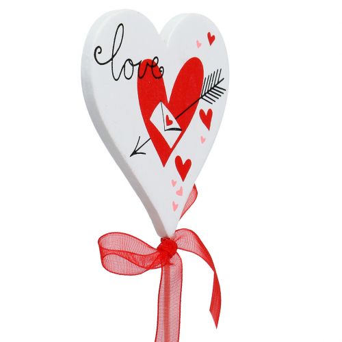 Prodotto Spina fiore cuore bianco con fiocco 7 cm 12 pz