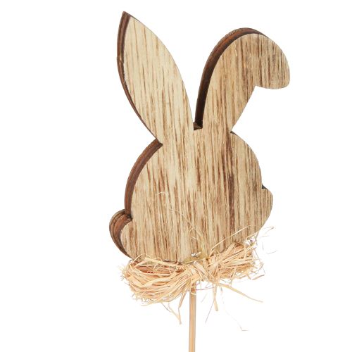 Prodotto Tappi fiore coniglietti in legno decorazione Pasqua 4 colori 5x8cm 16 pz