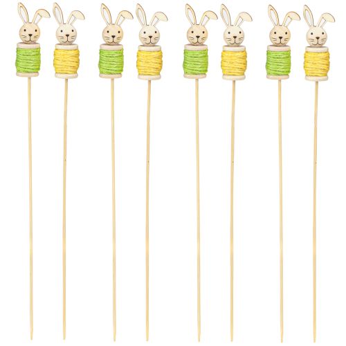 Prodotto Tappi Fiore Pasquali in Legno Coniglietto Pasquale Verde Giallo L32cm 8 pz