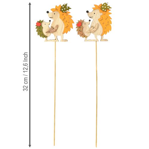 Prodotto Spina per fiori riccio con bambino decorazione autunnale in legno 8,5 cm 8 pz