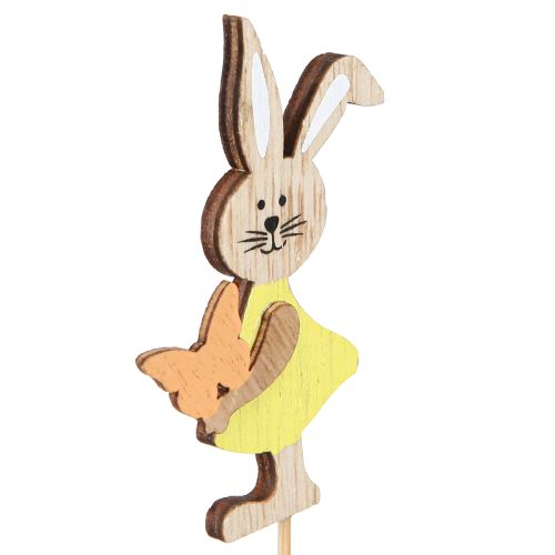 Floristik24 Tappi per fiori Decorazione coniglietti pasquali in legno colorato 5x8cm 16 pz